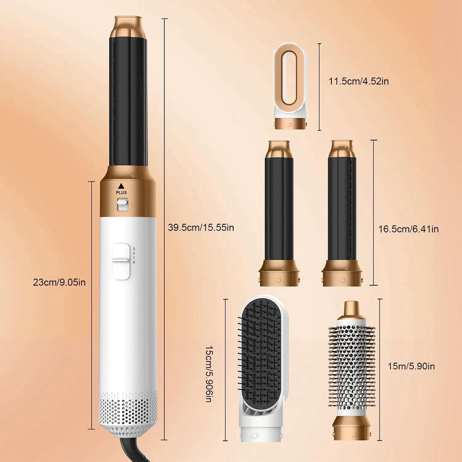 Magic Styler 4-in-1 Airstyler, Magicstyler Air Styler, Curling Iron Brush Air Curler Air Styler Wrap, Auto Wrap Curlers, Multi Hair Styler for Fast Hairstyle (Blue Gold)