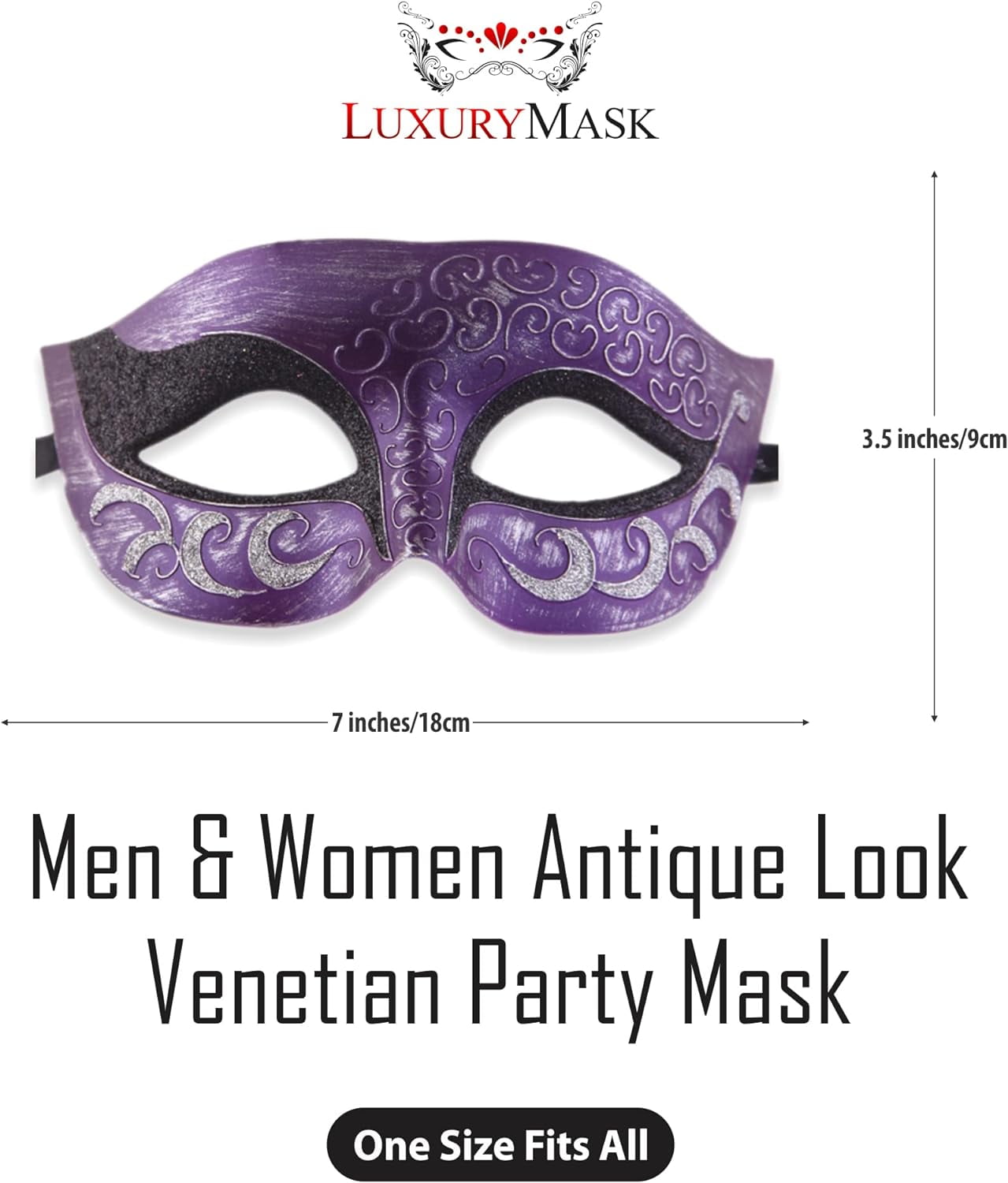 Luxury Mask – Antique Look Venetian Party Mask for Men & Women Masquerade Ball