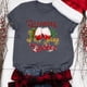 thumbnail image 3 of Gibobby Camisa navideña mujer Camisetas sin mangas con cuello redondo y estampado navideño para mujer, camisetas de manga corta para uso diario(Gris,XG), 3 of 4