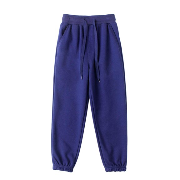 YgkuHd Kids Cotton Jogger Sweatpants Pants Elastic Waist Tapered Cuffs Casual Pants for Everyday Active Wear Dark Blue 8-9 Years