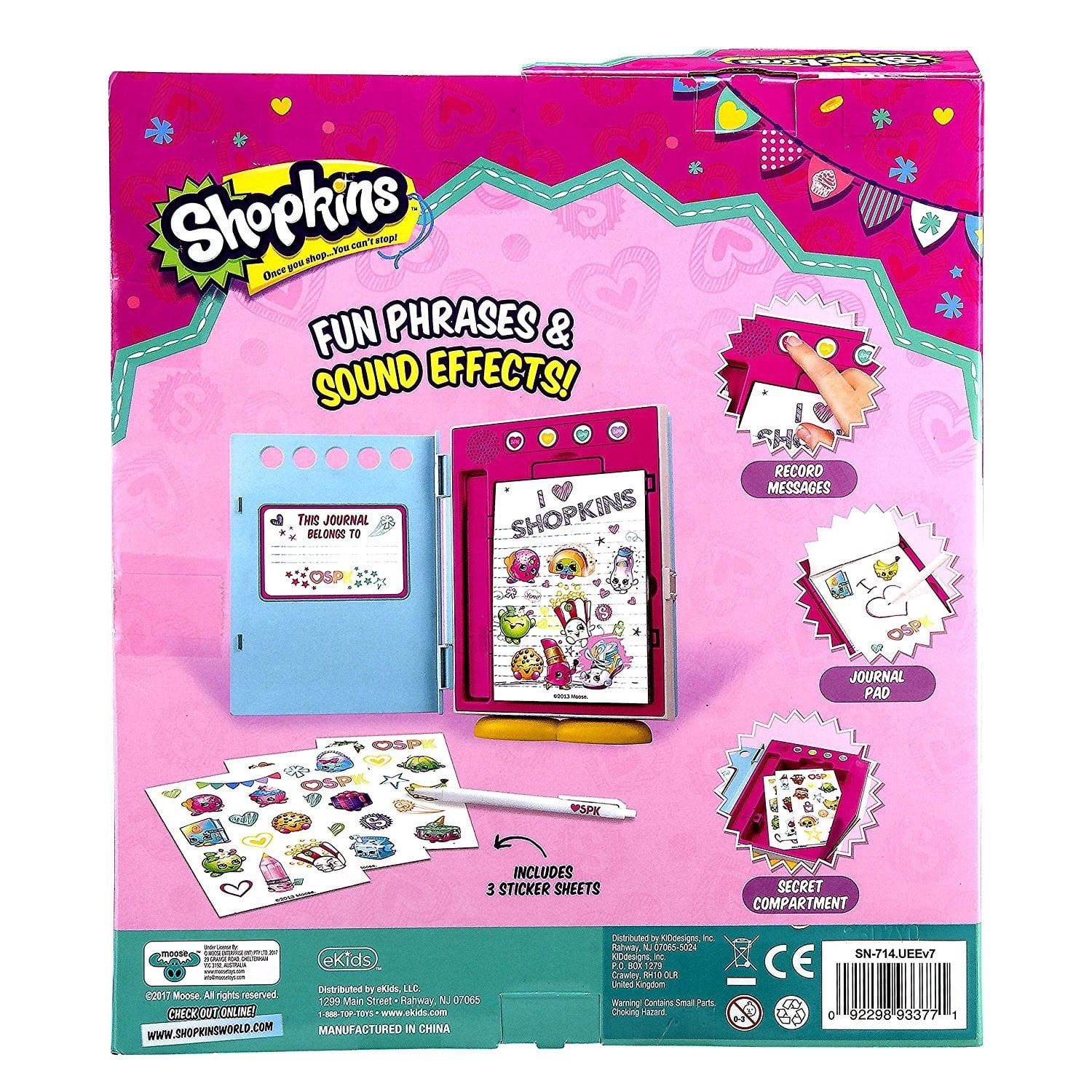 Shopkins Digital Journal with Pen & Stickers Secret Sally Design