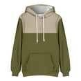 thumbnail image 3 of BXINGOHAI Mens Casual Hoodies Sweatshirts Thin Fleece Pullover Sweatshirt Color Block Long Sleeve Hooded Outdoor Daily Tops With Pocket Drawstring Today Army Green,L, 3 of 4