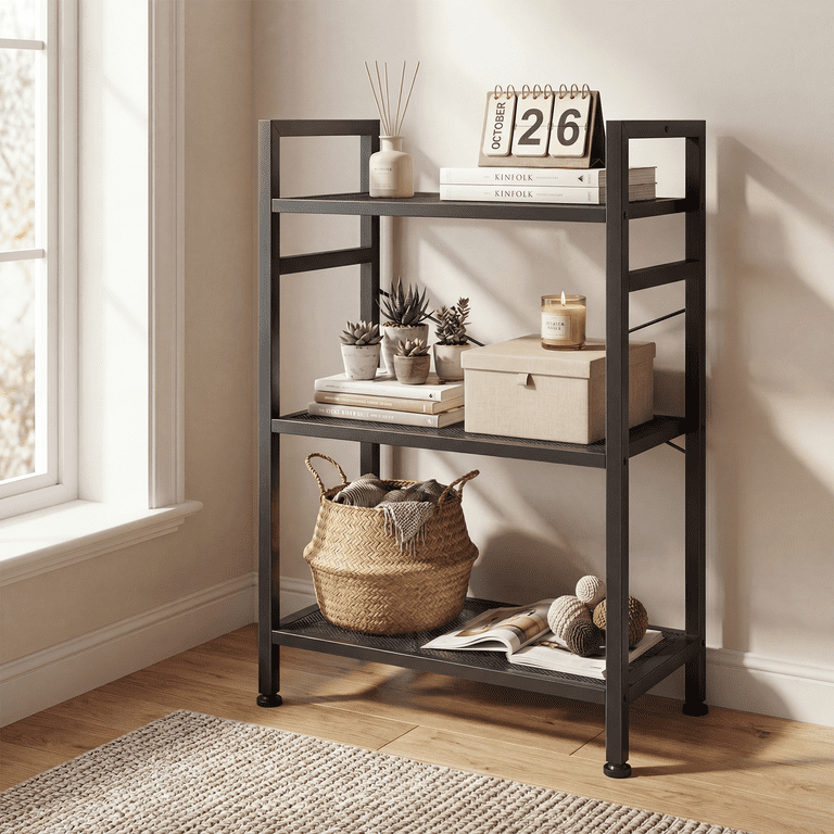 Edx 3-Tier Industrial Bookcase, Black photo 4