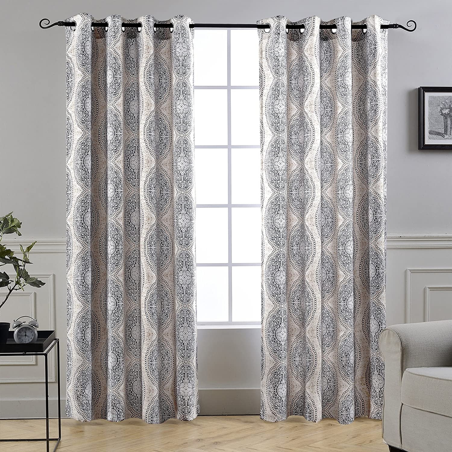 DriftAway Adrianne Damask/Floral Pattern Thermal/Room Darkening Grommet