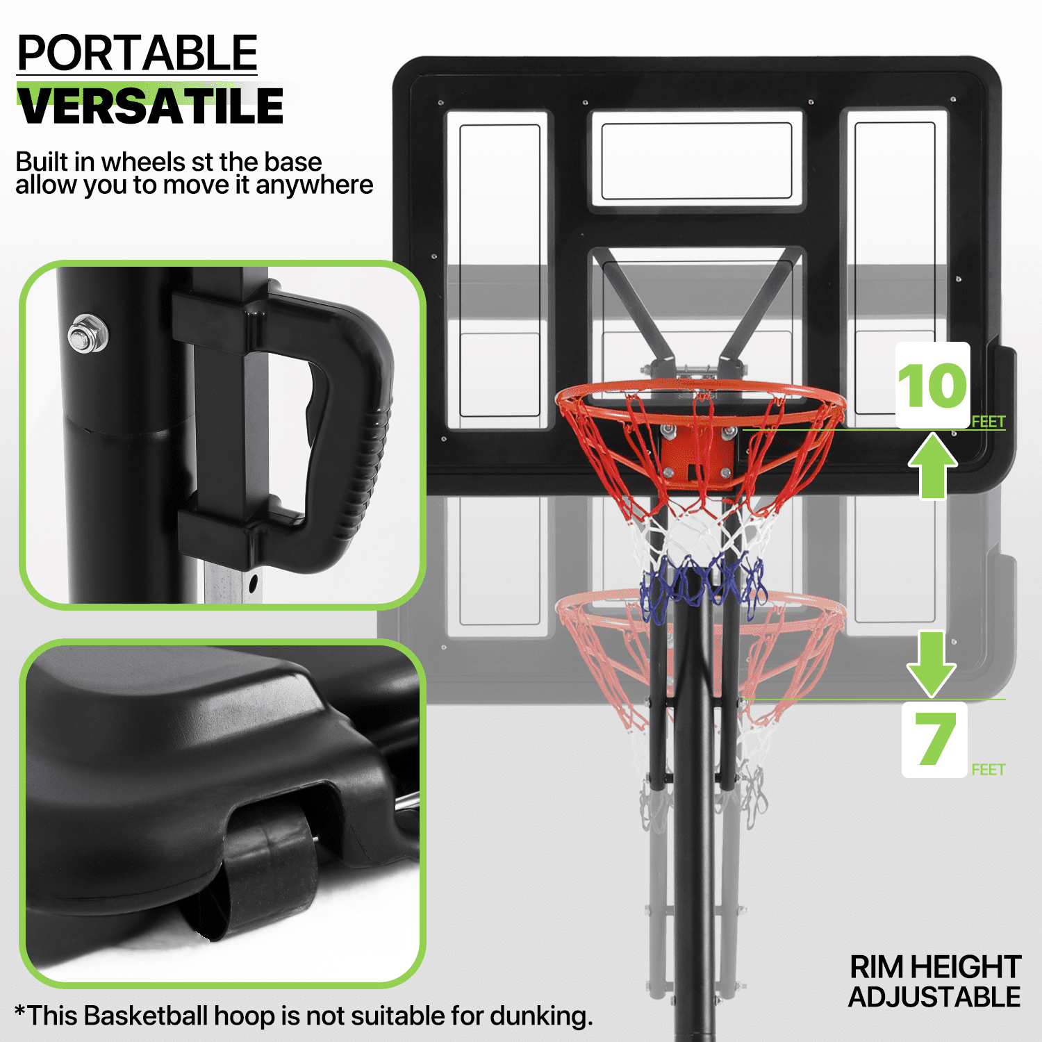 Buy BEE-BALL Pro Impact ZY-010 Children's Height Adjustable Outdoor  Basketball Stand- Reinforced Backboard: 1.65 Meters To 2.6 Meters Online at  desertcartKUWAIT