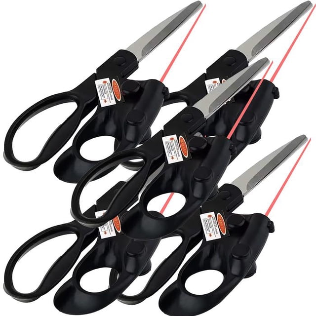 Tijeras Profesionales de Corte PrecisionCut 5Pzas Estándar Tijeras guía láser Acero Inoxidable Plástico Negro.