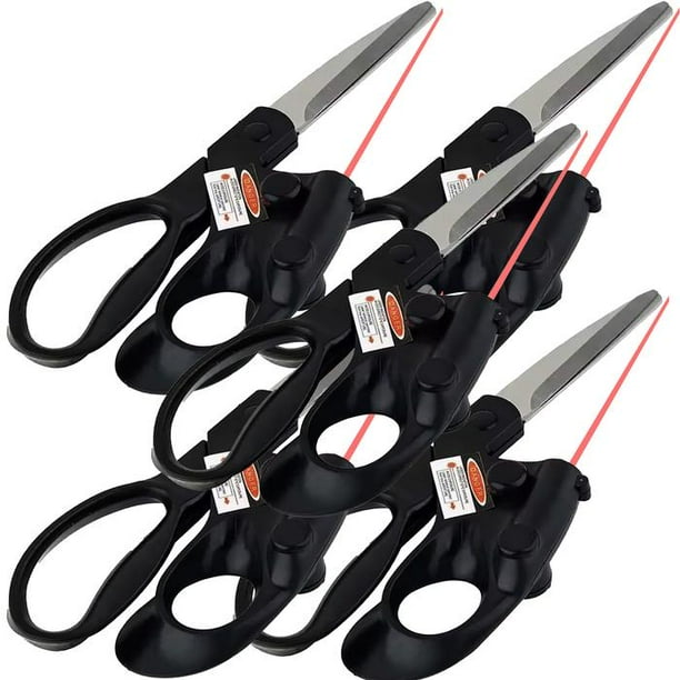 Tijeras Profesionales de Corte PrecisionCut 5Pzas Estándar Tijeras guía láser Acero Inoxidable Plástico Negro.