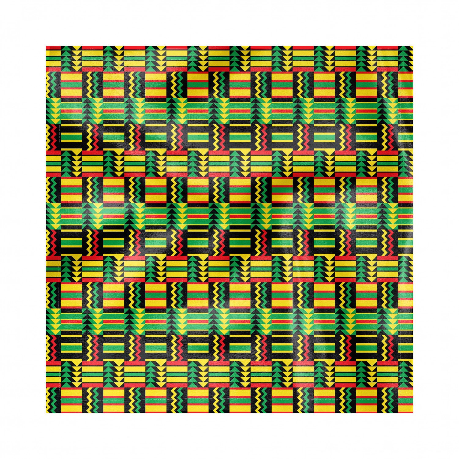 Kente Pattern Napkins Set of 4, Tribal Kenya Nigeria Design with Lively