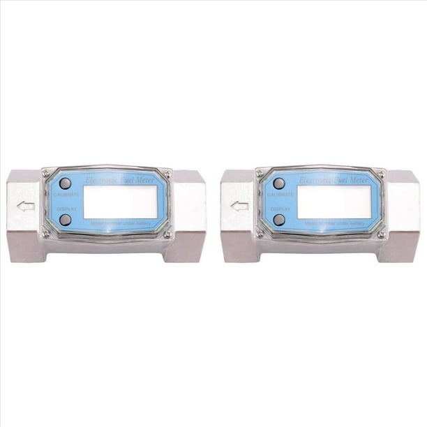2X Medidor de Flujo de Turbina Digital de 1,5 Pulgadas, Medidor de Flujo de Agua de Combustible con Pantalla LCD, Medidor de Flujo para Agua de Gasolina de Queroseno DiéSel