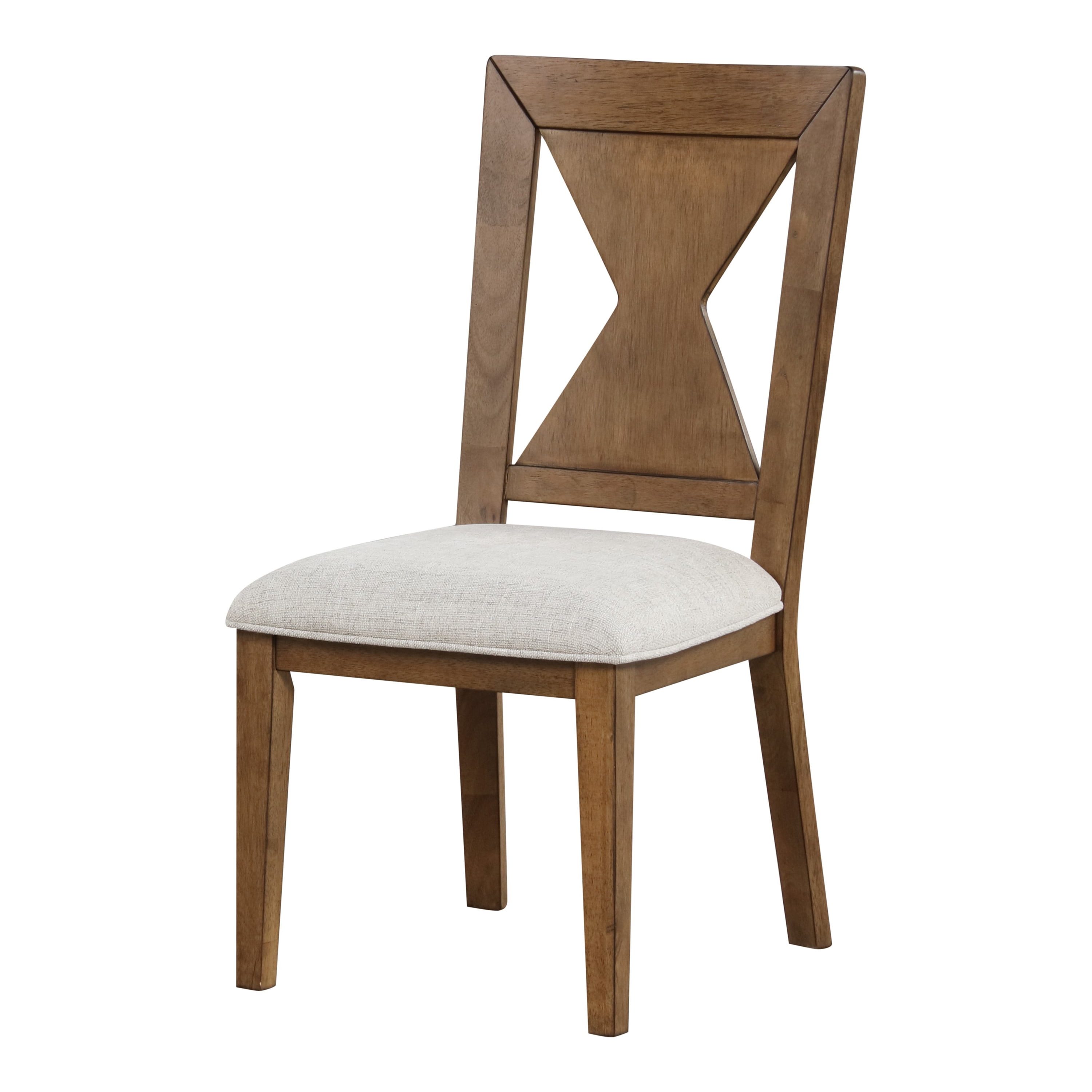 Furniture of America Reymo Farmhouse Padded Dining Chairs, Rustic Oak (Set of 2)