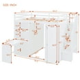 thumbnail image 3 of Full Size Loft Bed with Wardrobe, Wood Full Loft Bed with Desk and Storage Staircase, Loft Bed Frame with Bookcase, No Box Spring Needed, White, 3 of 9