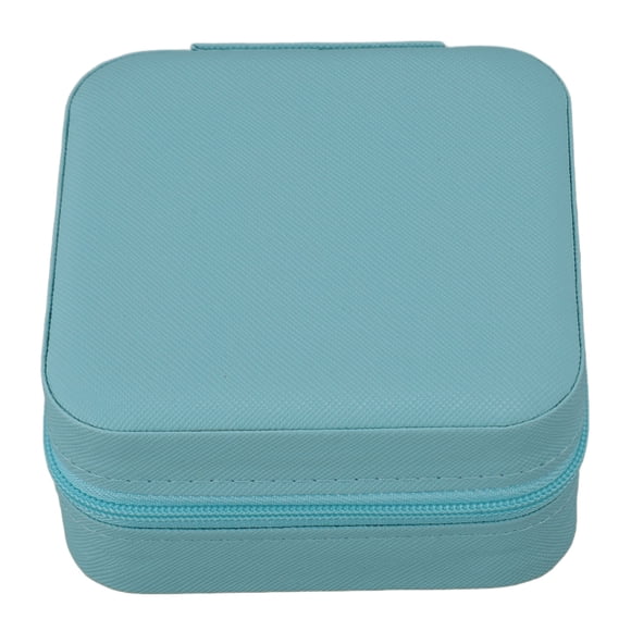 Travel Jewelry Case, Portable Compact Waterproof Small Jewelry Box Exquisite PU Leather  For Business Trip For Holiday Creamy White,Lake Blue,Roseate