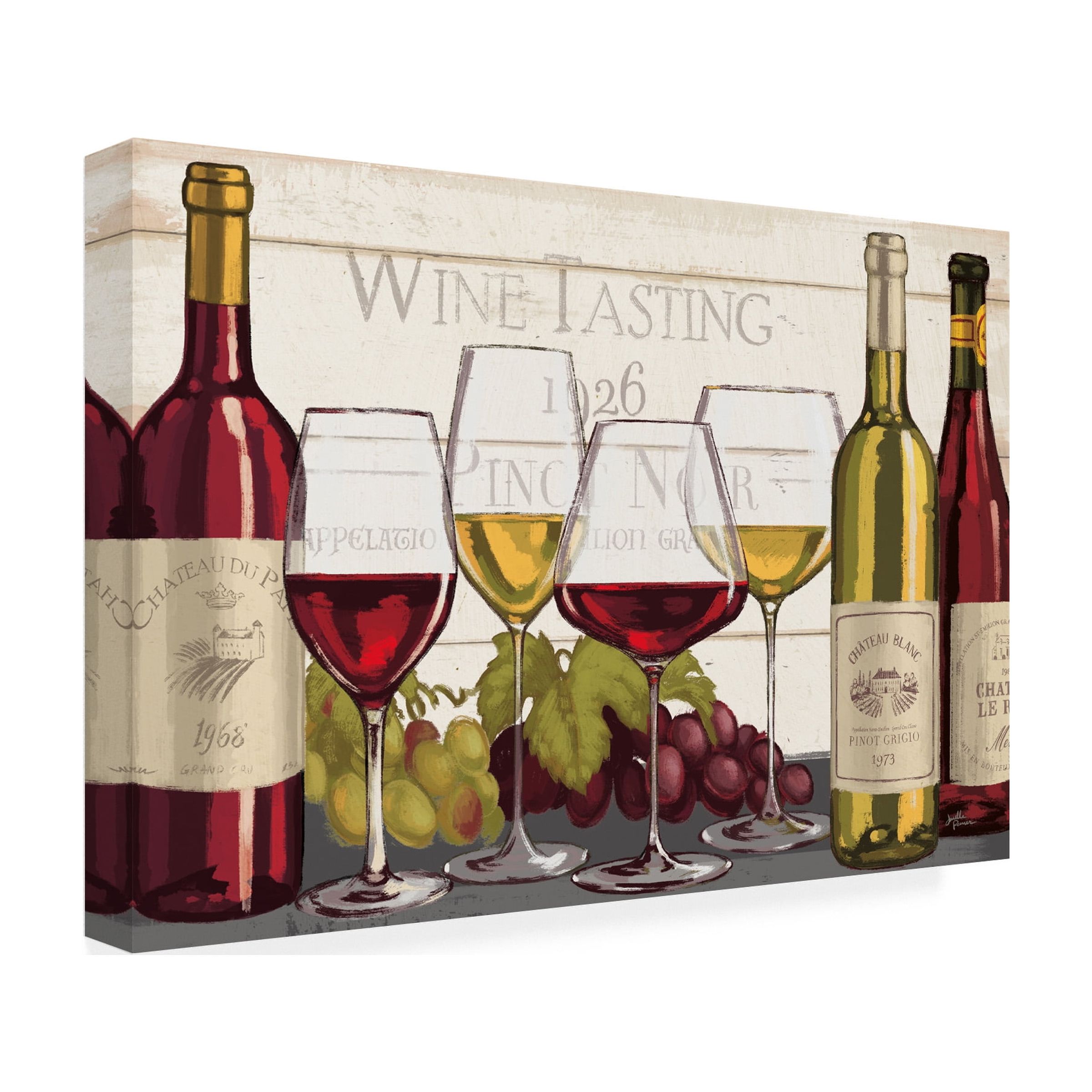Trademark Fine Art 'Wine Tasting Red and White' Canvas Art by Janelle Penner