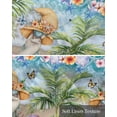 thumbnail image 6 of Coastal Gnomes Kitchen Valances for Windows Farmhouse Linen Window Valance Curtain for Living Room Window Treatment Tropical Palm Tree Beach Flowers Butterfly Valance Rod Pocket Topper, 42 x 12 Inch, 6 of 6