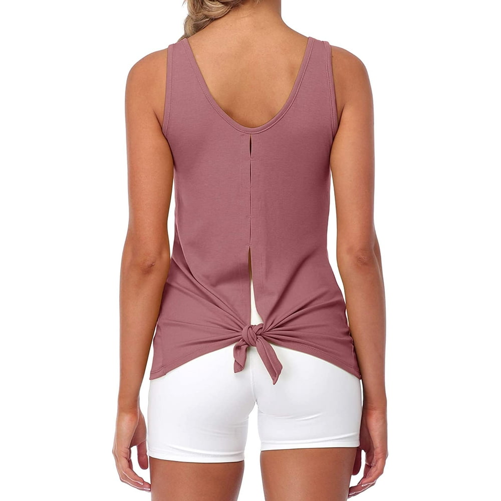 Charmo Charmo Women's Cami Yoga Workout Tank Top Open Back Camisole