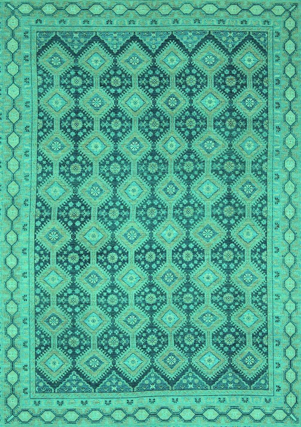 Ahgly Company Indoor Rectangle Abstract Turquoise Blue Modern Area Rugs ...