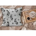 thumbnail image 2 of Grey Fluffy Throw Pillow Cushion Cover, Artisan Circle Shaped Leaf Foliage Branches with Sketchy Lines Strips on Background, Decorative Square Pillow Case, 40" x 40", Charcoal Grey, by Ambesonne, 2 of 5