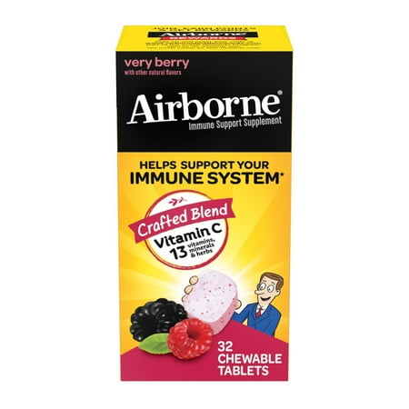 Airborne Chewable Tablets with Vitamin C - Berry - 32 Tablets