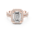 thumbnail image 3 of Zuwelria Moissanite Promise Rings | 2.57 Ct Emerald Shape Moissanite Engagement Ring for Women | Beautiful Halo with Accents Rings | 18K Rose Gold Plated Silver Size 5, 3 of 8