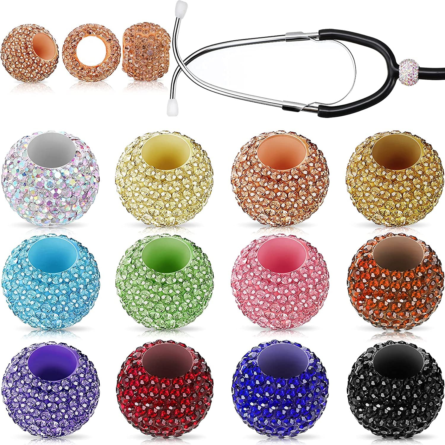 12 Pieces Bling Crystal Stethoscope Charms, Charmed Crystal Stethoscope Charm, Custom Stethoscope Charms for Nurse Nurse RT Vet Crystal Stethoscope Decorations, Multiple Colors | Walmart Canada