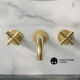 thumbnail image 3 of Ivy 8 in. Widespread Double Cross-Handle Wall Mount Bathroom Faucet in Brushed Gold, 3 of 7