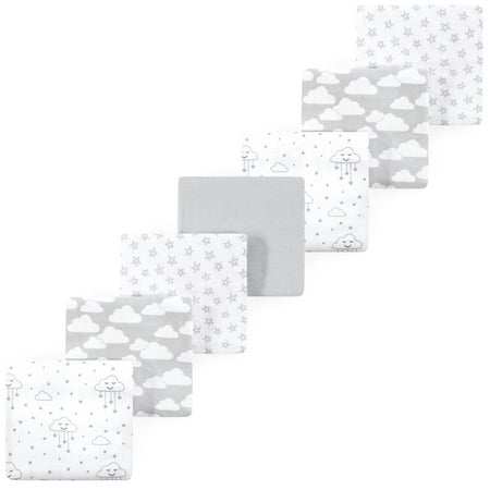 Luvable Friends Hudson Baby Flannel Receiving Blankets 7pk, Misty Gray Cloud