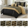 thumbnail image 6 of Lanco Black Gold Comforter Set King Size, 7 Piece, Jacquard Home Decor, Matcking Bed Skirt, Pillows & Shams, All Season Bedding Set, 6 of 7