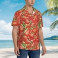 thumbnail image 5 of Easygdp Strawberry Men's Hawaiian Shirts Print Lapel Short Sleeve for Beach, vacation, party, casual occasions - 3X-Large, 5 of 9
