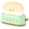 thumbnail image 1 of Luz tostadora, pequeña decoración de mesa con luz recargable, bonita forma de tostadora, 1 of 6