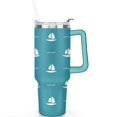thumbnail image 2 of 40oz Ocean Nautical Anchor Stainless Steel Flip Straw Tumbler Spill Proof Travel Cup Double Wall Vacuum Insulated Coffee Mug with Top Handle, 2 of 6