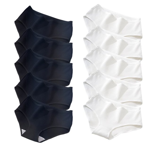 TrowBridge-bragas de algodón para mujer, ropa interior sencilla a rayas, bragas transpirables, lencería suave, ropa interior deportiva acogedora, 10 Uds./Set