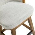 thumbnail image 2 of Bahama 26" Cane Rattan High-Back Swivel Counter Stool with Recessed Arms Two-Tone Neutral Gray Polyester Wool Blend, 2 of 9