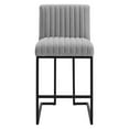 thumbnail image 6 of Modway Indulge 26.5" Channel Tufted Fabric Counter Stool in Light Gray/Black, 6 of 8