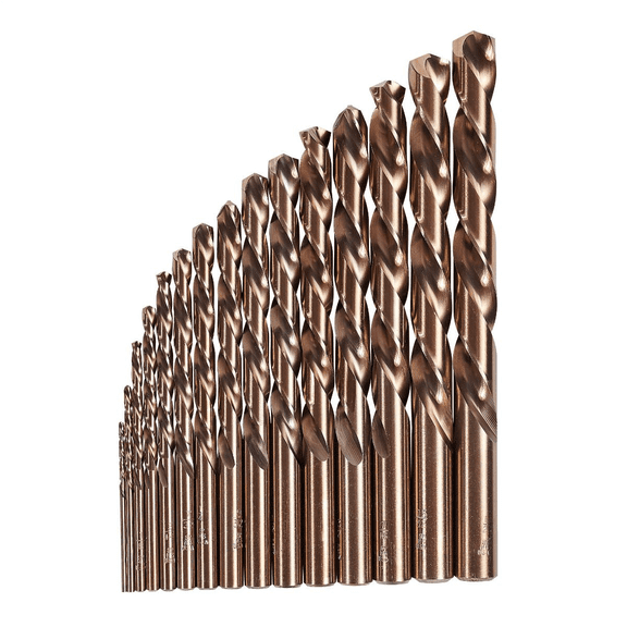 KnKut KnKut 15 Piece Left Hand Jobber Length Drill Bit Set 1/16"-1/2" by 32nds