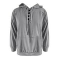 thumbnail image 3 of Baqcunre Hoodies For Women Autumn Women'S Long Sleeved Loose Casual Hooded Drawstring Pocket Hoodie Fall Clothes Womens Sweaters Grey XXL, 3 of 6