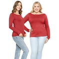 thumbnail image 2 of Stretch Is Comfort Women's Oh So Soft Long Sleeve Boat Neck Top | Adult Small- 3x, 2 of 6