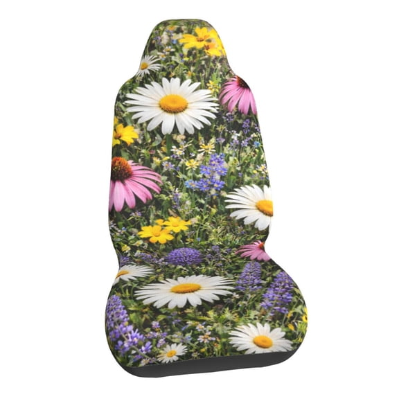 Wildflower Floral Pattern Car Seat Covers Stretch Car Seat Protectors Universal Fit
