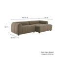 thumbnail image 3 of Modway Liana Right-Facing Upholstered Fabric Modular Sofa with Chaise in Mocha, 3 of 8