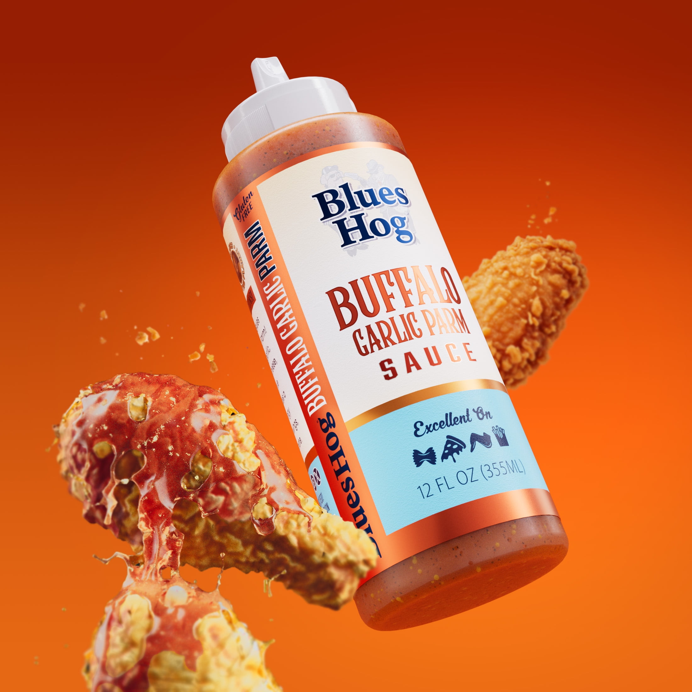 Blues Hog Buffalo Garlic Parm Sauce for Marinades & Dipping, Gluten-Free, All-Natural, 12 oz