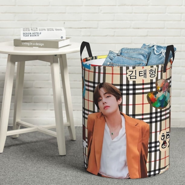 BTS V Taehyung Circular , Cesta De Lavandería De Una Sola Capa Bolsa De Recepción