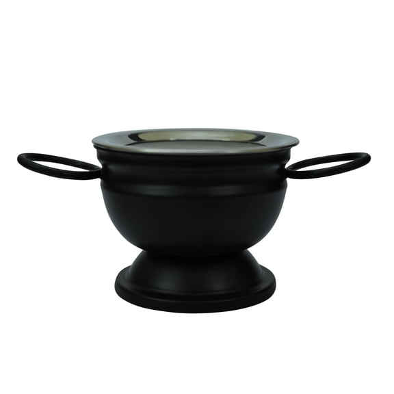 diollo Metal Charcoal Incense Burner Butler with Steinless Steel Jali, Loban, Sambrani Dhoop, Resin & Home Office Temple Prayer Black Width - 9.5 cm (3.8 Inch), Height - 7.1 cm (2.8 Inch) Approx.