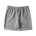 thumbnail image 4 of Mens Retro Corduroy Shorts Summer Casual Adjustable Elastic Waist Solid Color Comfortable Trousers with Pockets Grey XXXL, 4 of 5