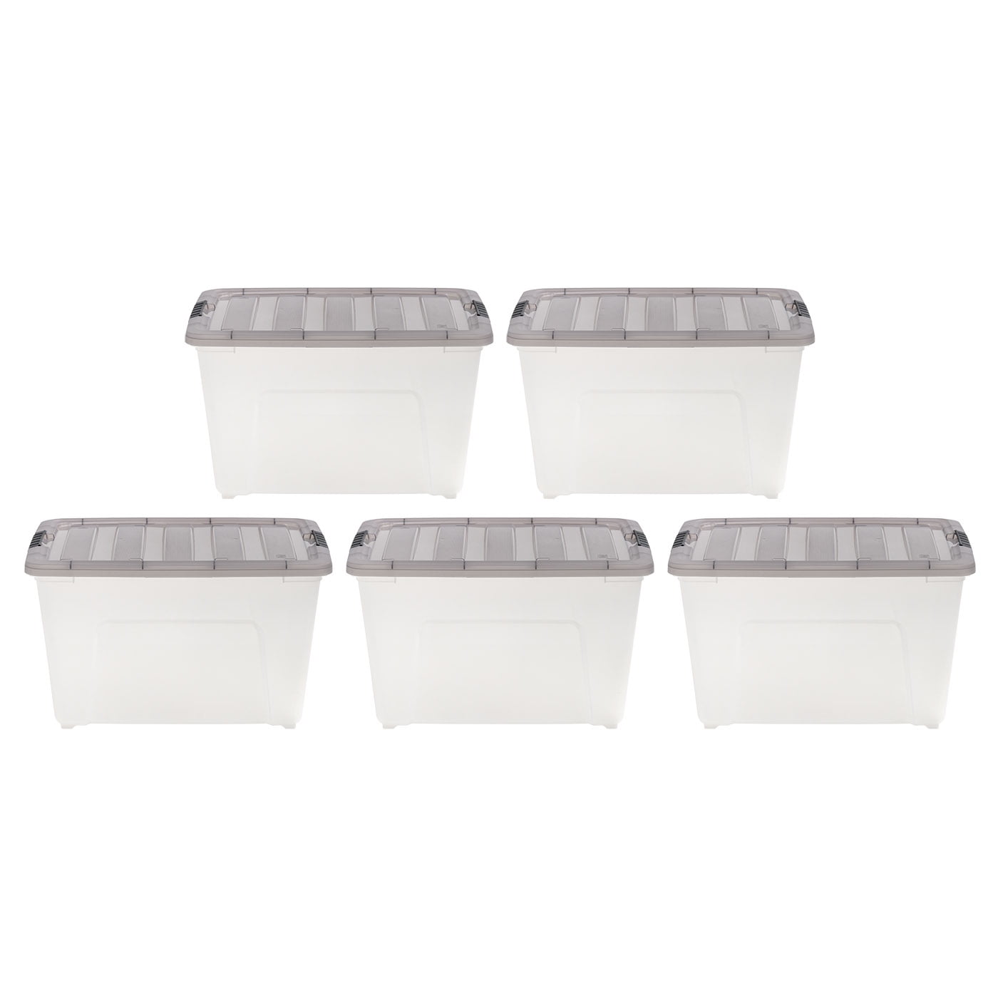 IRIS USA, 53 Quart Stack & Pull™ Clear Plastic Storage Box with Buckles