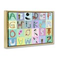 thumbnail image 3 of Stupell Industries Whimsical Animal Alphabet Gold Framed Floater Canvas Wall Art design by Carla Daly, 21 x 31, 3 of 9