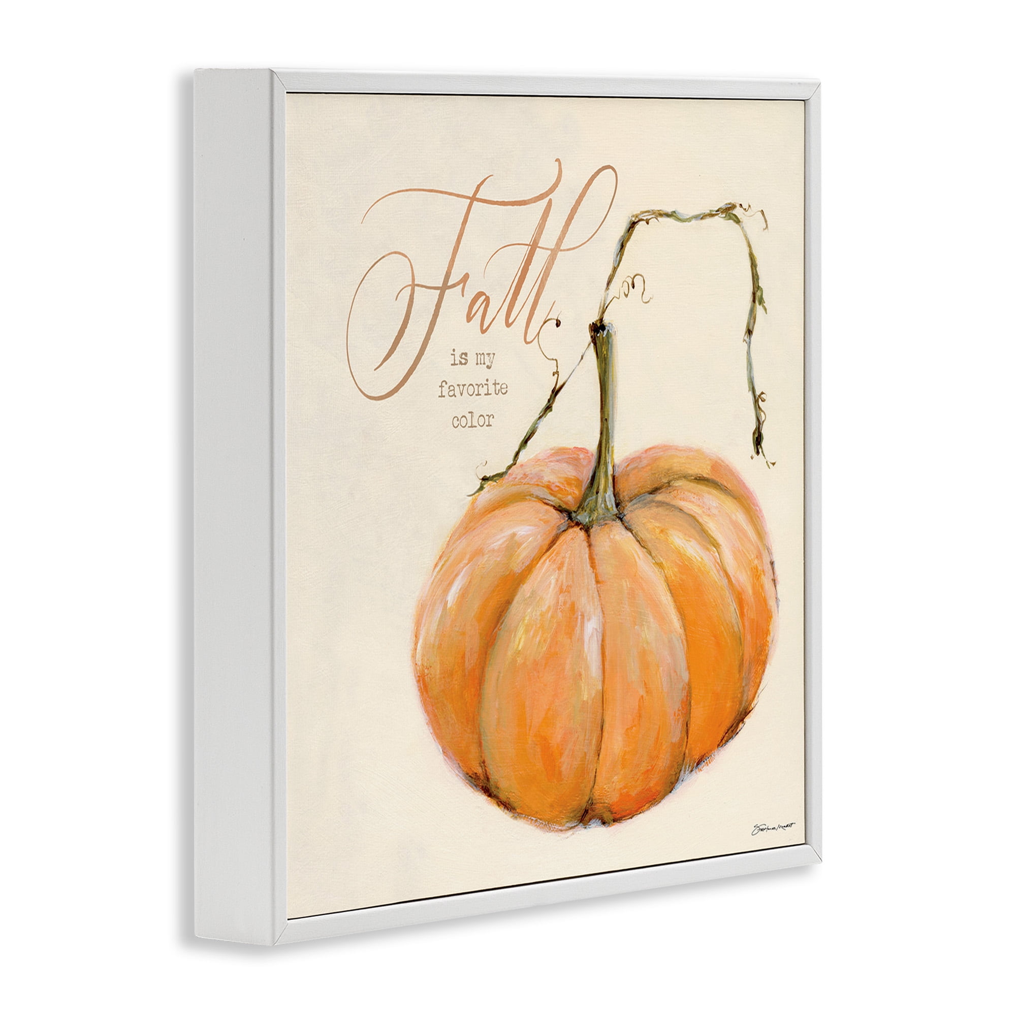 Stupell Industries Fall My Favorite Color Seasonal Holiday Painting White Framed Art Print Wall Art, 12 x 12