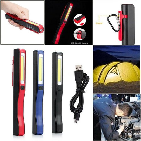 

USB LED COB Work Light Inspection Lamp Rechargeable Torch Magnetic Portable Clip