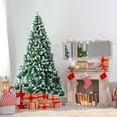 thumbnail image 3 of Costway 7.5ft Snow Flocked Hinged Christmas Tree w/1346 Branch Tips & Pine Cones, 3 of 10
