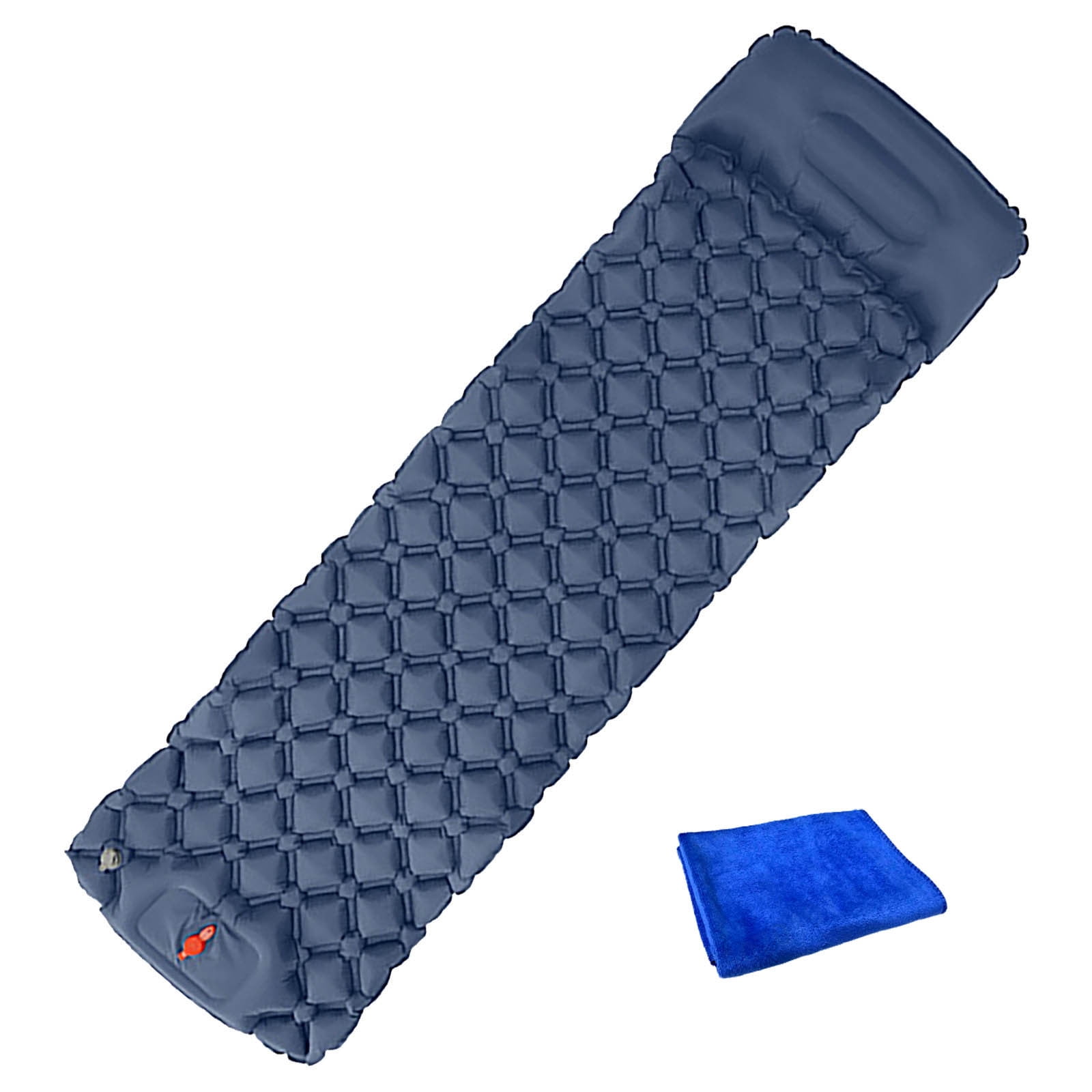 Thick Foam Self-Inflating Camping Sleeping Pad, Portable Travel Air Mattress with Built-in Pump, Lightweight Car Tent Bed Includes 1 Towel for Outdoor Trips