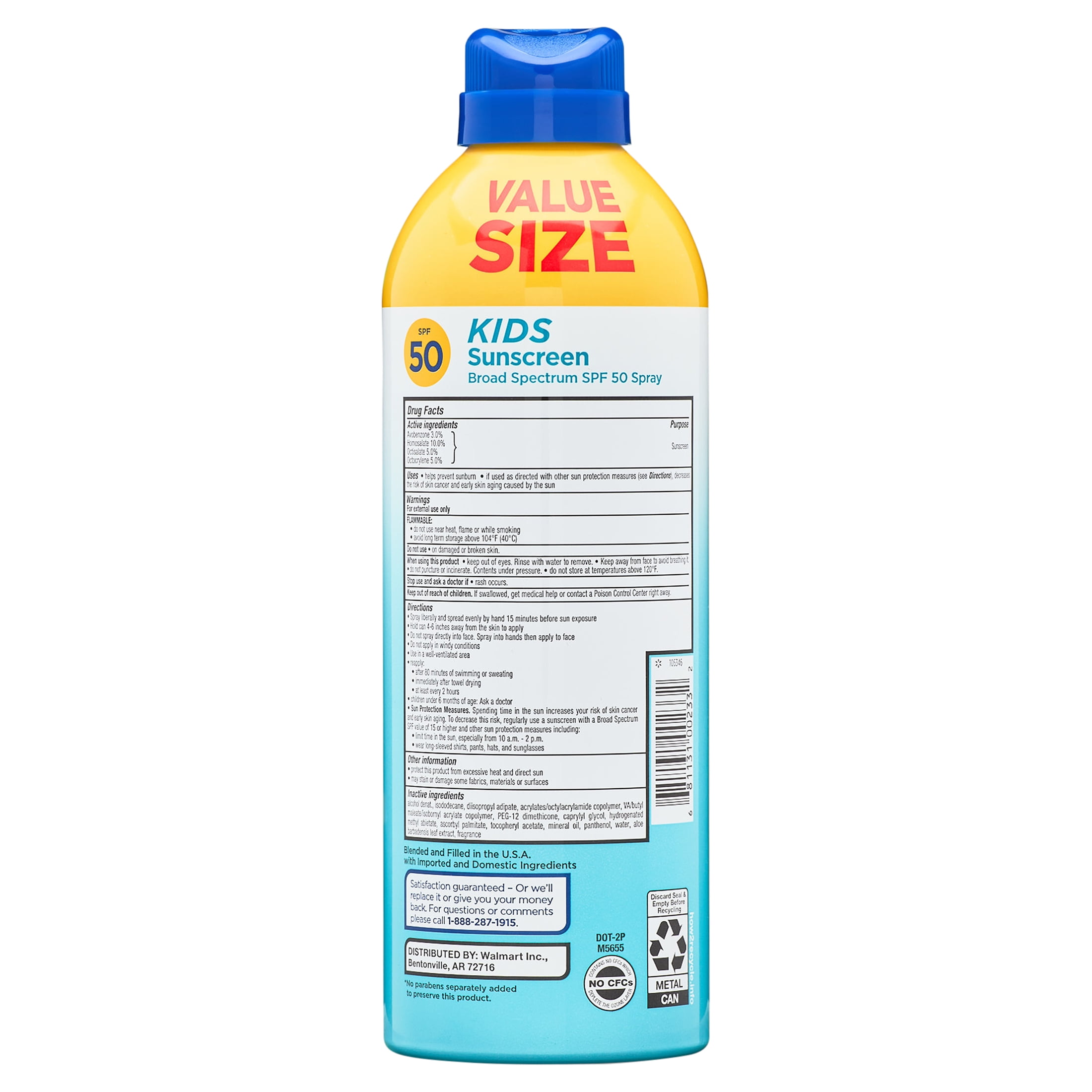 Equate Kids Sunscreen Spray, SPF 50, 9.1 oz
