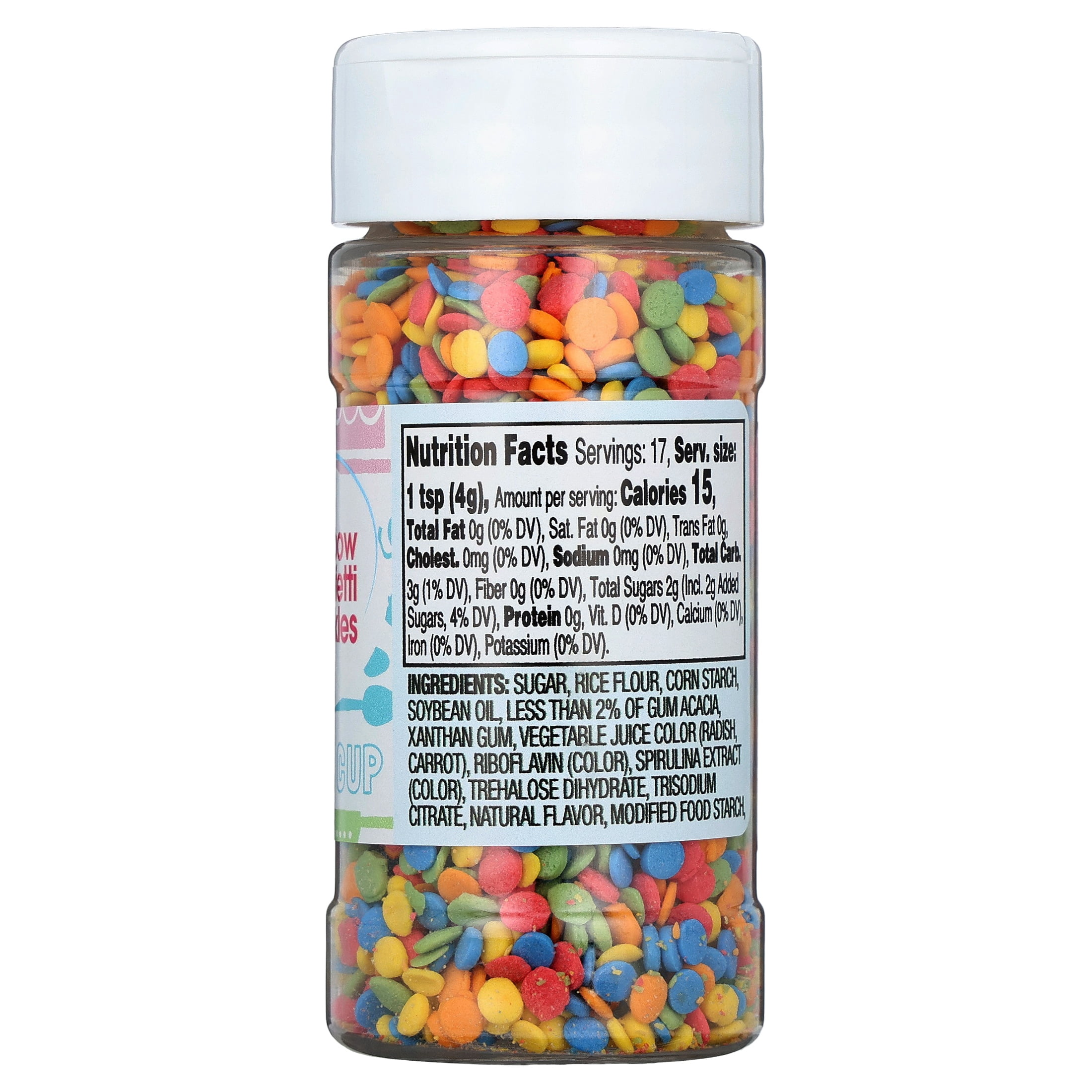Great Value Rainbow Confetti Decorating Sprinkles, 2.4 oz